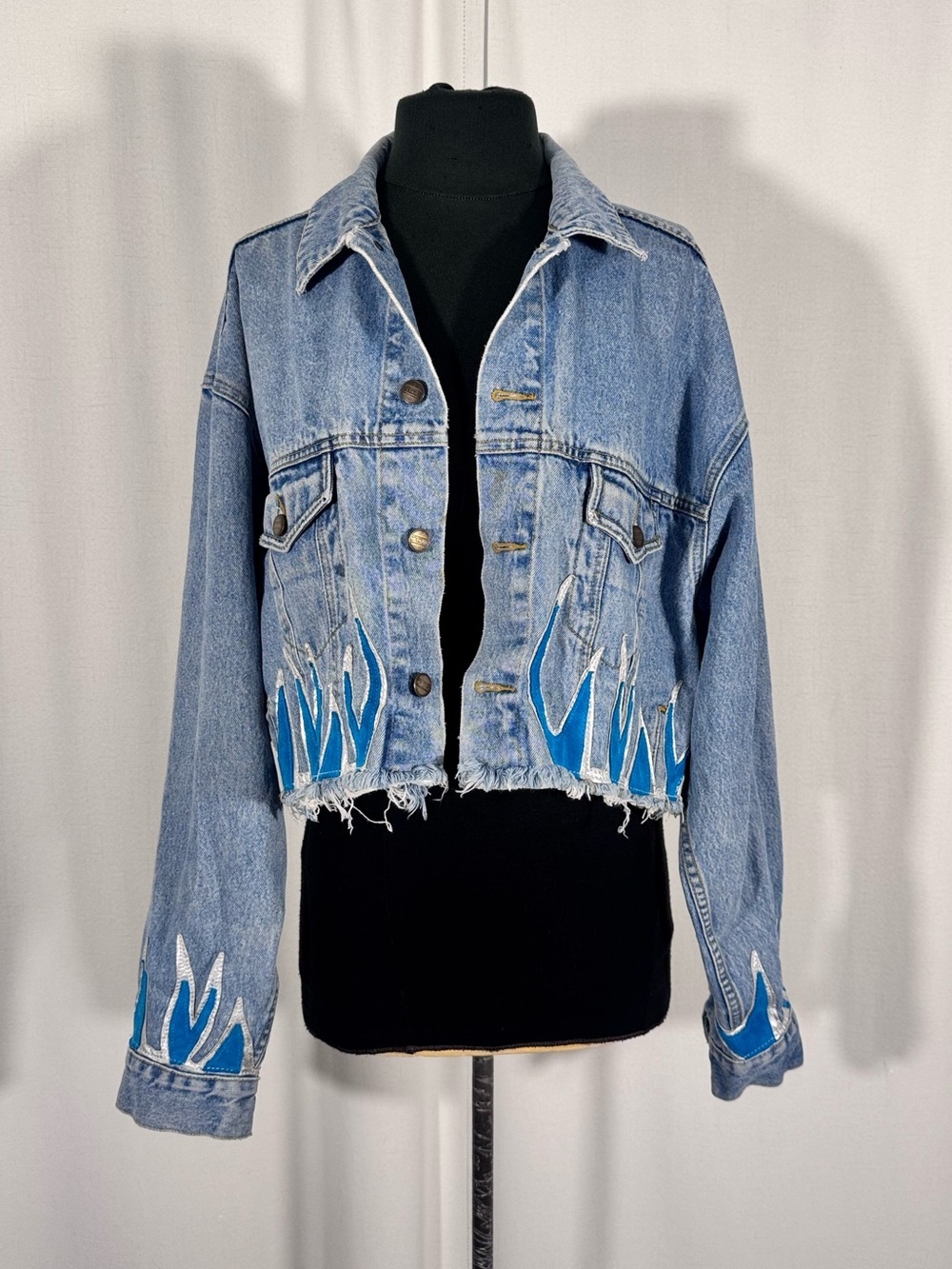American Vintage Cropped Flame Denim Jacket